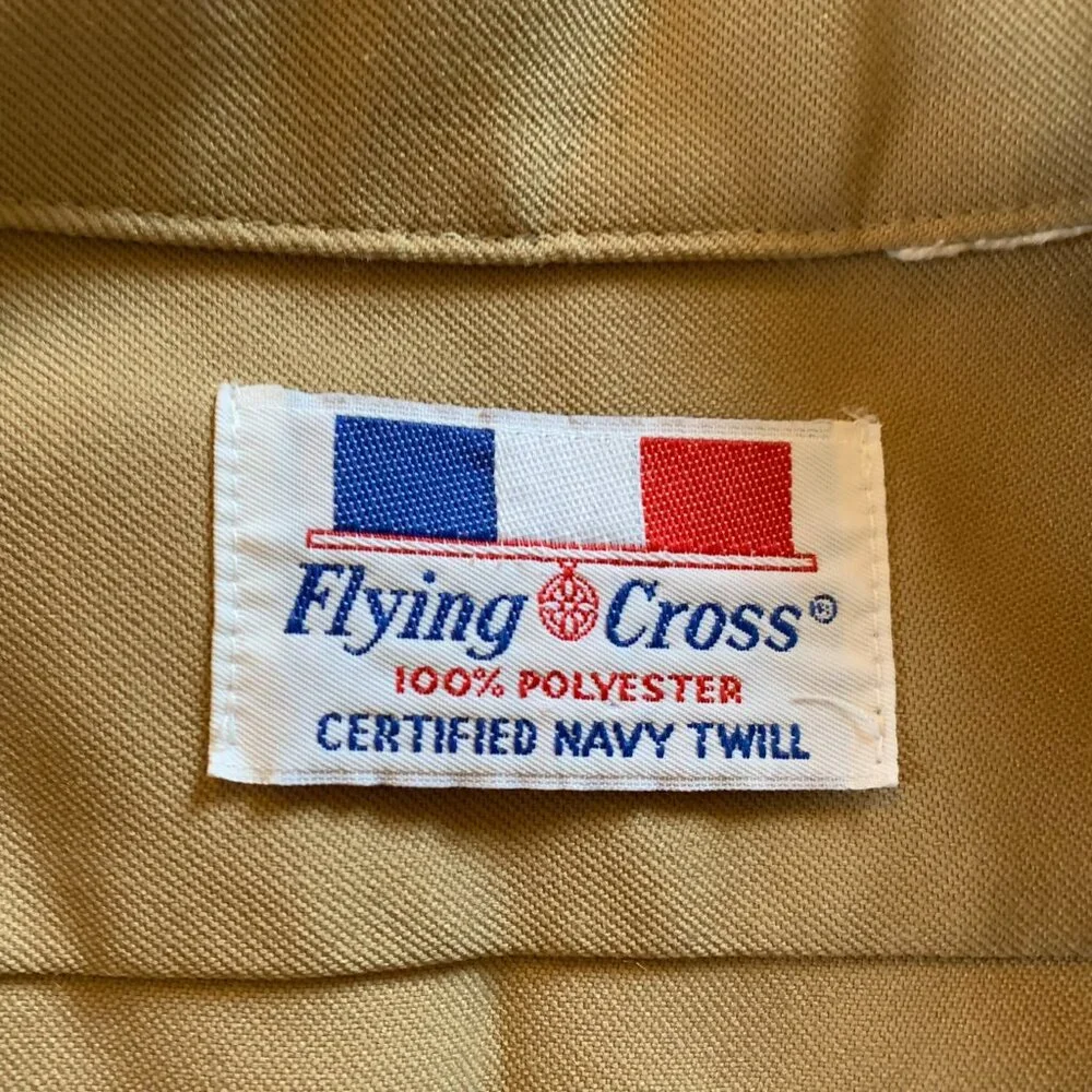 Khaki Uniform XL Shirt. Y2K US Navy Uniform. Brand: Flying Cross. - Picture 2 of 9